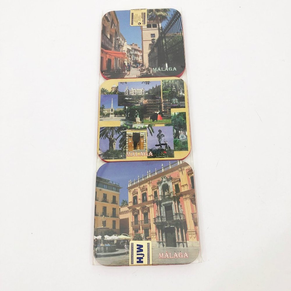 NWT Set of 6 Malaga Spain Photo Coasters